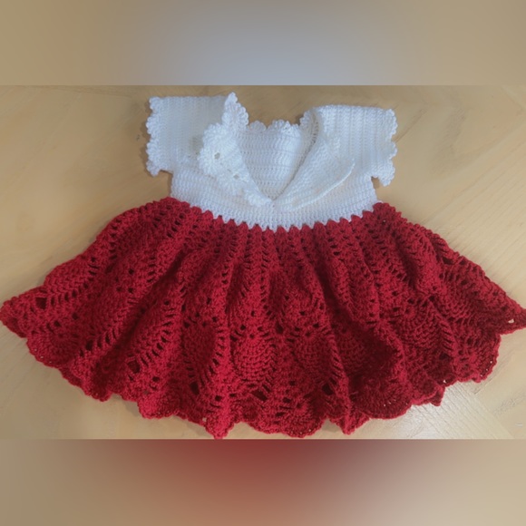Crochet Baby Dress - 100% Cotton - Picture 2 of 3
